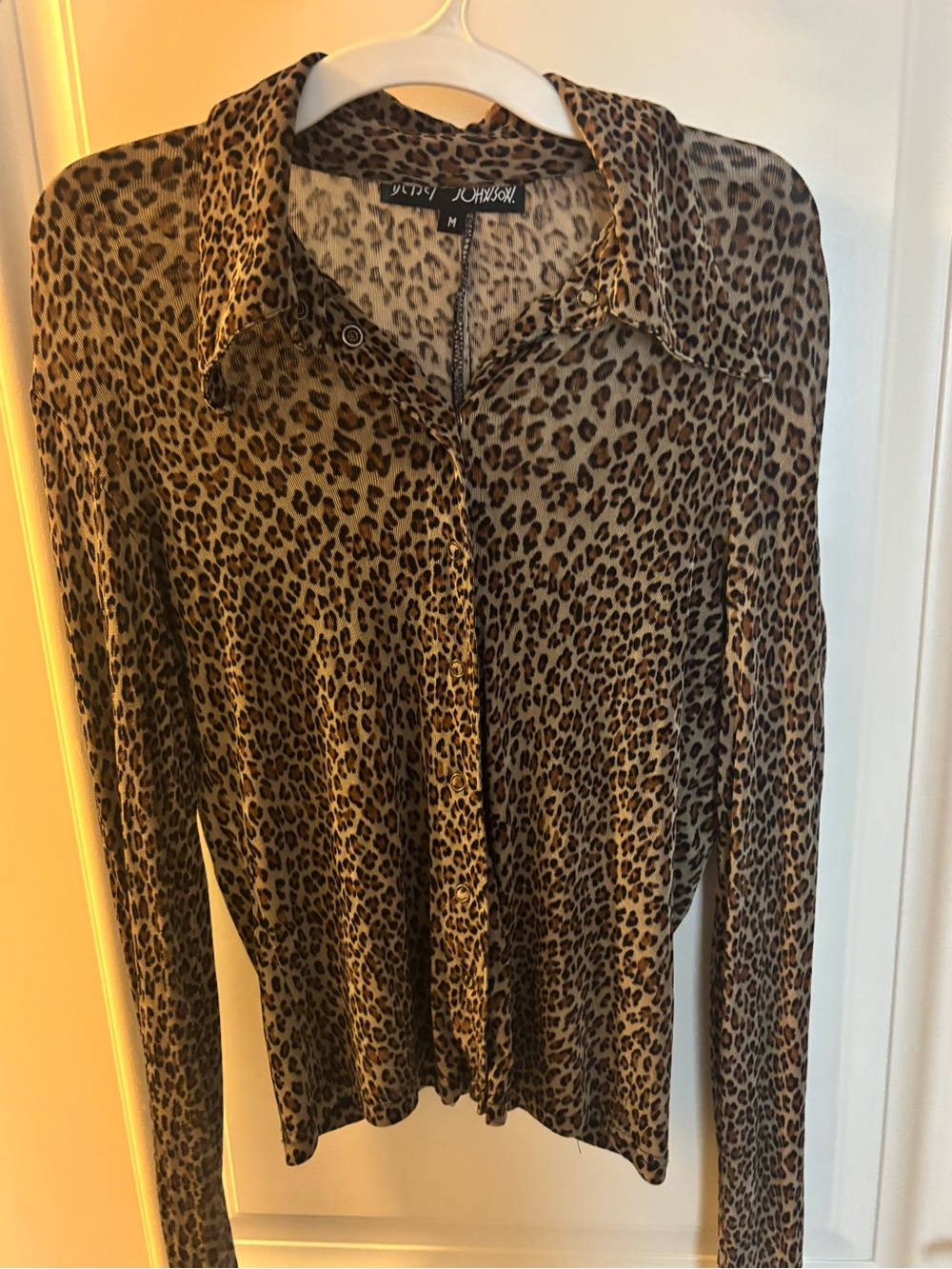 Vintage Betsy Johnson Leopard Print Button-Up Shirt
